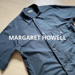 未使用に近い　マーガレットハウエル　2023SS Tシャツ　綿　ブルー　日本製 未使用に近い マーガレットハウエル 2023SS Tシャツ 綿 ブルー