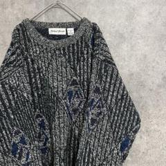 90s vintage 総柄ニット アクリル メンズS 古着 個性派 奇抜 - メルカリ
