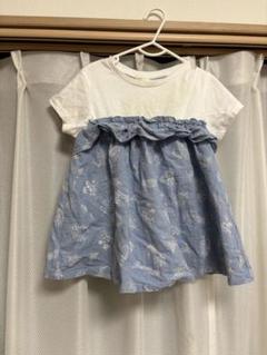 フリル付き花柄半袖