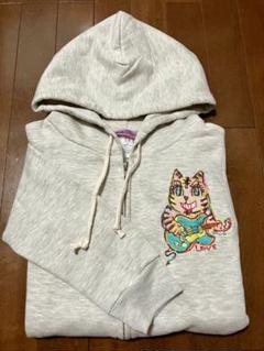 忌野清志郎 Love & Peace ロックキャット刺繍パーカー Lサイズ 忌野清志郎 Love & Peace ロックキャット刺繍パーカー Lサイズ