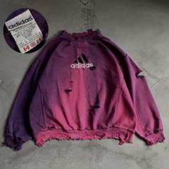 【冬バーゲン★特別送料無料！】 90's“万国旗”adidas“シンガポール製”鬼フェード“襤褸スウェット トップス