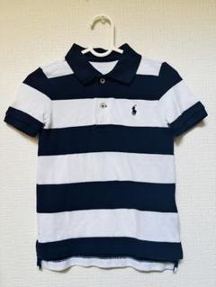 Ralph Lauren ポロシャツ 白/紺 ストライプ　90cm