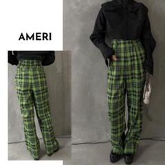 最新最全のをすべて AMERI アメリ 定価1.7万 M ハイウエスト チェック パンツ パンツ