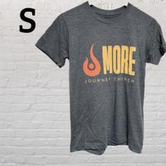 一点もの✨半袖 Tシャツ 【S】 グレー 男女兼用 ロゴあり 炎 古着