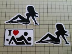 セクシー I LOVE ステッカー 3枚 アイラブ