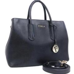 【未使用】FURLA Tessa グレー サフィアーノ ハンドバッグ 2way フルラ トートバッグ ショルダーバッグ アウトレット テッサ
