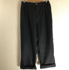 ジムトンプソン ブラック リネン ワイド イージースラックス M
