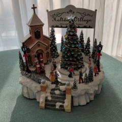 オルゴールHoliday Village クリスマス村の風景 約20cm