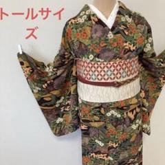 1724❱ フルセット 小紋 袋帯 帯締め 帯揚げ 正絹 着物 - メルカリ