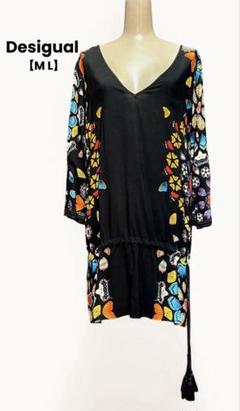 Desigual チュニックワンピース 美品 desigual デジグアル チュニック ワンピース ブラック L