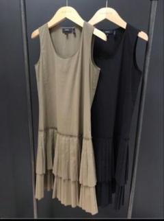 【極美品】セオリー　POPLIN/BLESKYワンピース　プリーツ　カーキ　M