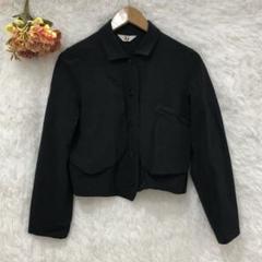 美品⁂センソユニコ⁂ノーカラージャケット　カーディガン　リネン混　変形ペプラム 美品⁂センソユニコ⁂ノーカラージャケット カーディガン リネン混