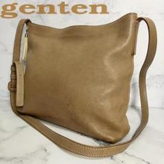 B217【本革】genten☆シボ革ショルダーバッグ タッセル付き