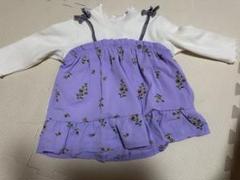 プティマイン　トップス　チュニック　花柄　紫