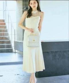 ROYAL PARTY レース切替ノースリーブワンピース