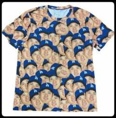 【新品・未開封】公式 ドジャース 大谷翔平 総柄 顔だらけFOCO TシャツXL