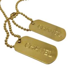 希少 レア CHANEL シャネル ネックレス ドッグタグ ロゴプレート