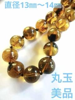久慈琥珀丸玉(大玉13～14㎜) ネックレス45.5 ㎝クリアアンバー