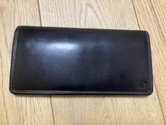 ブラックレザー長財布 オレンジ内装　タケオキクチ
