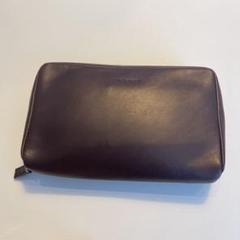 美品　ヒロフ　HIROFU　クラッチバッグ　ポーチ　ネイビー 美品ヒロフHIROFUクラッチバッグポーチネイビー