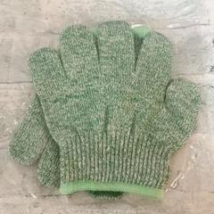 時　子ども　安全手袋　アンチカット 保護グローブ　14cm 緑　低学年