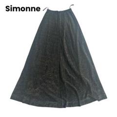 シモンヌ ロングドレス　レース　フリル　プリーツ　パニエ　紺　ワンピース シモンヌ ロングドレス レース フリル プリーツ パニエ 紺