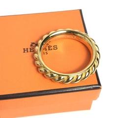 【ほぼ未使用】HERMES エルメス スカーフリング ゴールド系 ラウンド 丸型