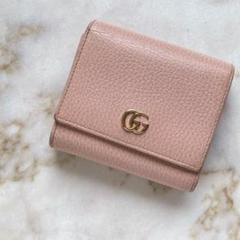 2833 GUCCI グッチ GGマーモント レザー コンパクト財布 ピンク 2833 GUCCI グッチ GGマーモント レザー コンパクト財布 ピンク