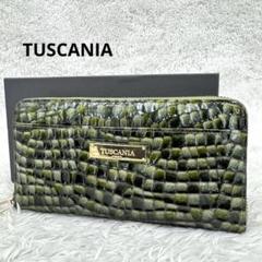 【新品未使用】TUSCANIA クロコダイル型押し 長財布 TUSCANIA トスカーニア 長財布 未使用品 ロイヤルブルー