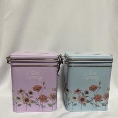カルディ　スプリング缶　2色　ブルー　ピンク　缶のみ