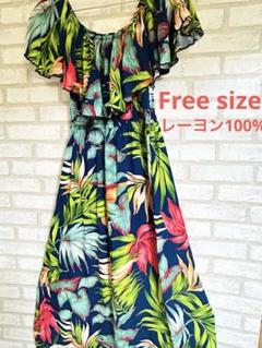 美品　RANAYAMA フリル袖 オフィシャル　花柄ワンピース　フリーサイズ