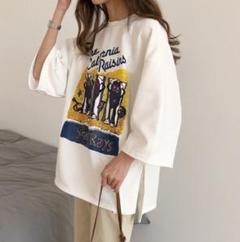 XLオーバーサイズ レディース Tシャツ ホワイト 半袖 夏 カジュアル