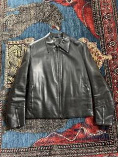 HERMES レザーブルゾン ライダース 36 ブラック 鹿革 裏地H柄 HERMES - 【美品】エルメス レザージャケット ブルゾン 総柄