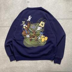 90s USA製　Disney ディズニーWDW スウェット　ネイビー　XL