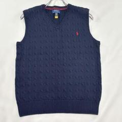 極美品 現行 22年 ポロラルフローレン ケーブルニット ベスト M ポニー刺繍 極美品 現行 22年 ポロラルフローレン ケーブルニット ベスト M
