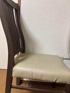 ニトリ ベージュ スラットバック ダイニングチェア