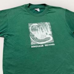 90s Hanes Tシャツ グリーン 恐竜 企業ロゴ 一点もの ヴィンテージ
