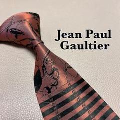 ジャンポールゴルチエ　ネクタイ　ストライプ ドット　チェック　オレンジ ジャンポールゴルチエ ネクタイ ストライプ ドット チェック
