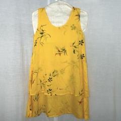 子供服　イエロー花柄　ノースリーブワンピース