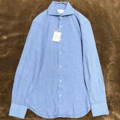 【未使用•タグ付 ✨】FAIRFAX ホリゾンタルカラー 長袖 シャツ ブルーM