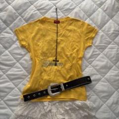❤︎00s マクブリング y2k 平成ギャル ラメロゴ 英字プリントピチTシャツ