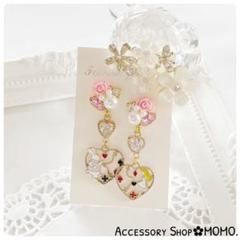 ピンク♡ローズ♡キラキラ♡ジルコニア♡ビジュー♡ハンドメイドピアス.イヤリング