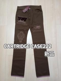 新品タグ付　カートリッジケイス メンズデニムパンツ　フリンジ　コットン　茶色