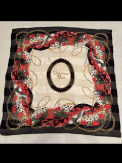 Christian Dior シルクスカーフ 花柄 リボン 大判スカーフ 美品
