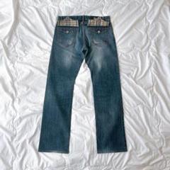 バーバリーブラックレーベル　ダメージ　デニムパンツ　ノバチェック　W73