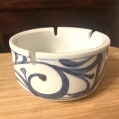 砥部焼 灰皿 梅山窯 陶器 小物入れ 唐草 食器