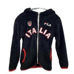 L1A176 男の子 130cm パーカー 裏起毛 FILA フィラ 黒