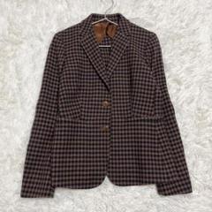 MaxMara　マックスマーラ　ツイード　テーラードジャケット　ブラウン　銀タグ MaxMara マックスマーラ ツイード テーラードジャケット