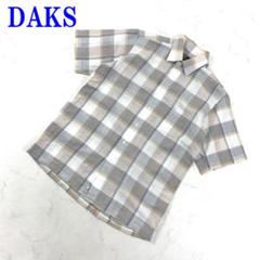 DAKS ダックス 半袖シャツ 白 ホワイト 茶色 コットン系 L C3560