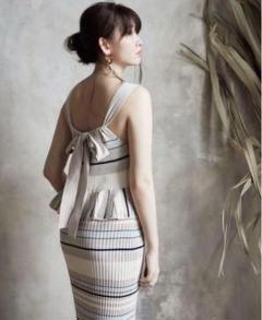 Herlipto●Mulch Stripe Back Ribbon Dress